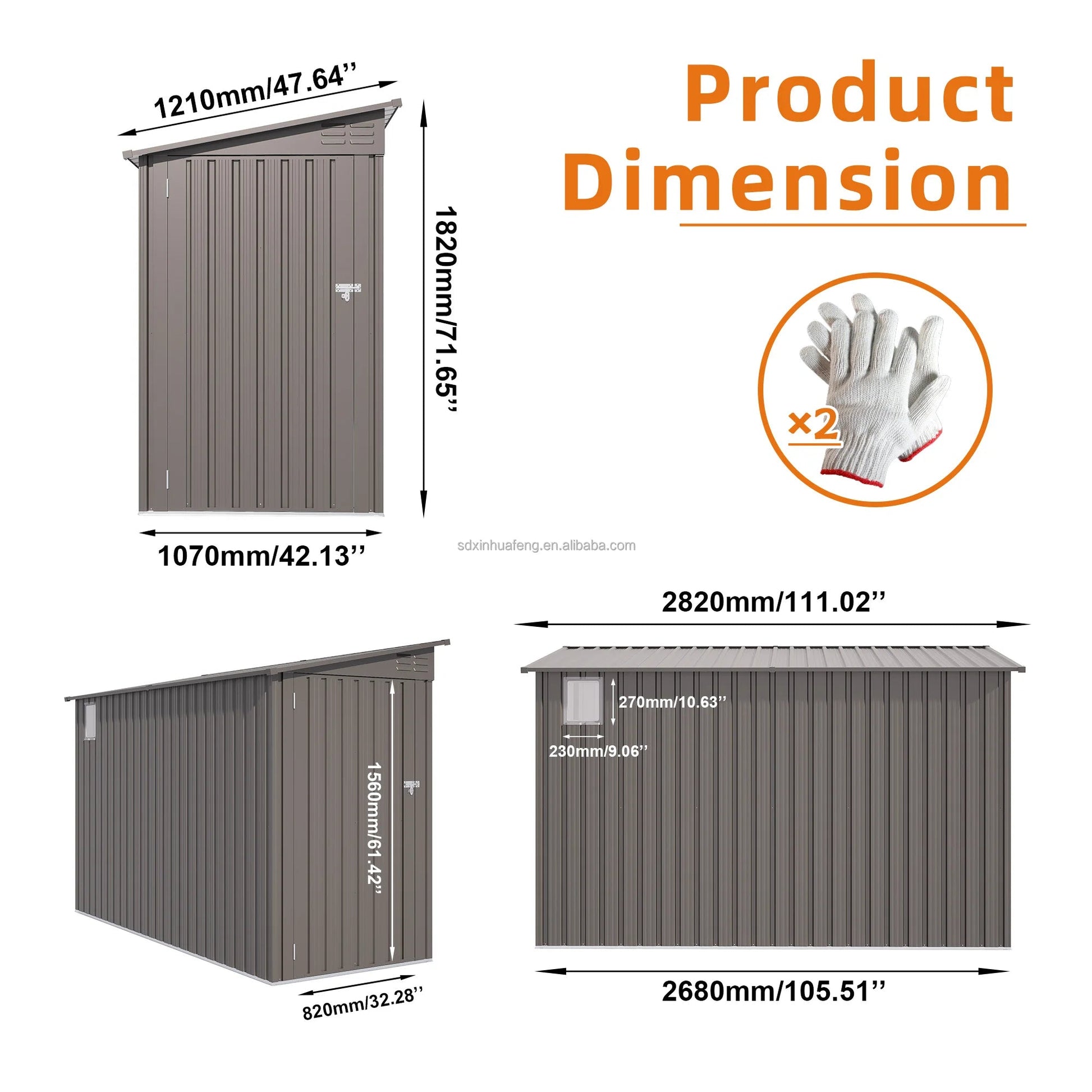 4*9ft Free Shipping in Stock Metal Outdoor Tool House Storage Shed Supplier in USA  Weather Resistant Tool House with Side Door Good Vibrations