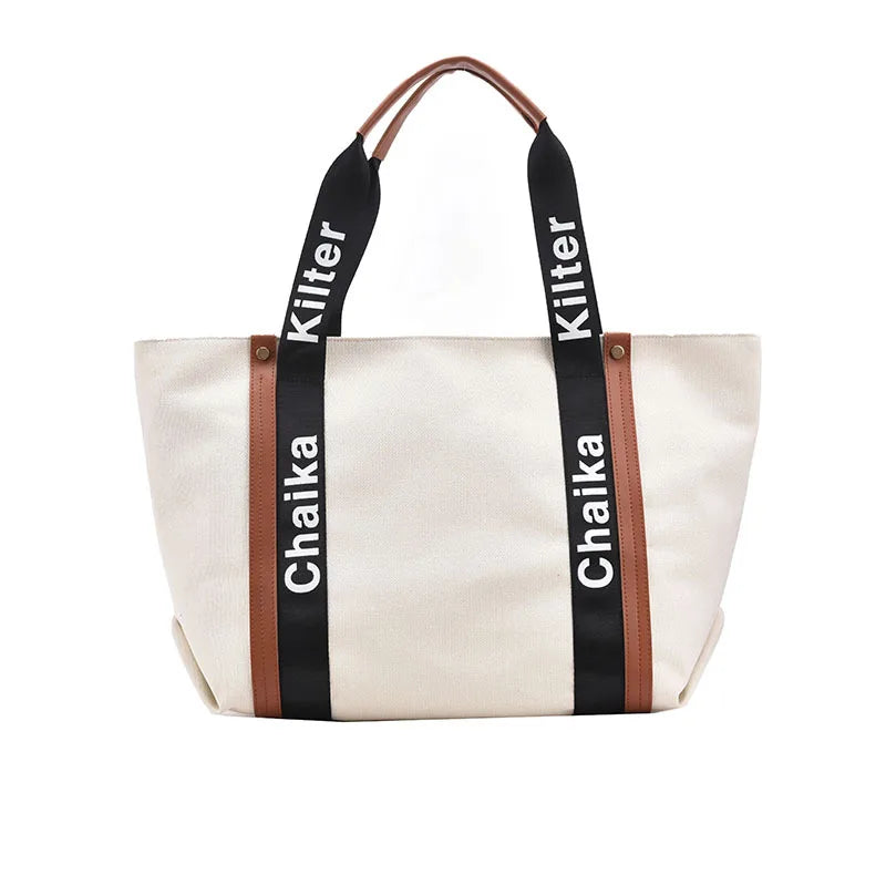 Women's Canvas Bag 2022 Summer New Fashionable Large Capacity Shoulder Bag College Style Underarm Tote Bag - Buy Lading Shou Good Vibrations
