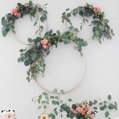 Wedding Decoration Artificial Fake Leaves Vines Eucalyptus Garlands Wall Hanging Plant Ivy Birthday Party Wedding Table Decor Good Vibrations