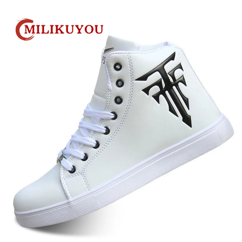 Vulcanized Sneakers Male Comfortable High Top Shoes Men Autumn Spring 2022 Fashion Mens Shoes Vulcanize Shoes Good Vibrations