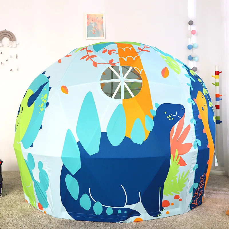 Children Indoor Kids Preschool Kindergarten Playhouse Round Yurt Circular Castle Folding Dinosaur Dome Play House Tent Good Vibrations