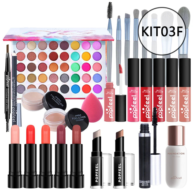 HOT 20 Styles New Fashion Eye Shadow POPFEEL Birthday Gift Makeup Gift Set ALL in ONE Full Professional Makeup Kit for Girl Good Vibrations