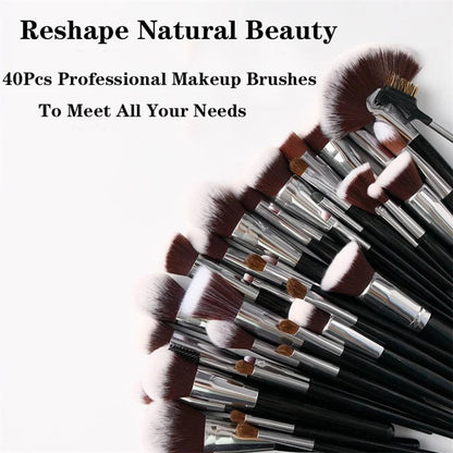 ZNY Professional 5-40 Pcs Black Wholesale Makeup Brushes Set Powder Foundation Highlight Eyebrow Eye Shadow Brushes Makeup Good Vibrations