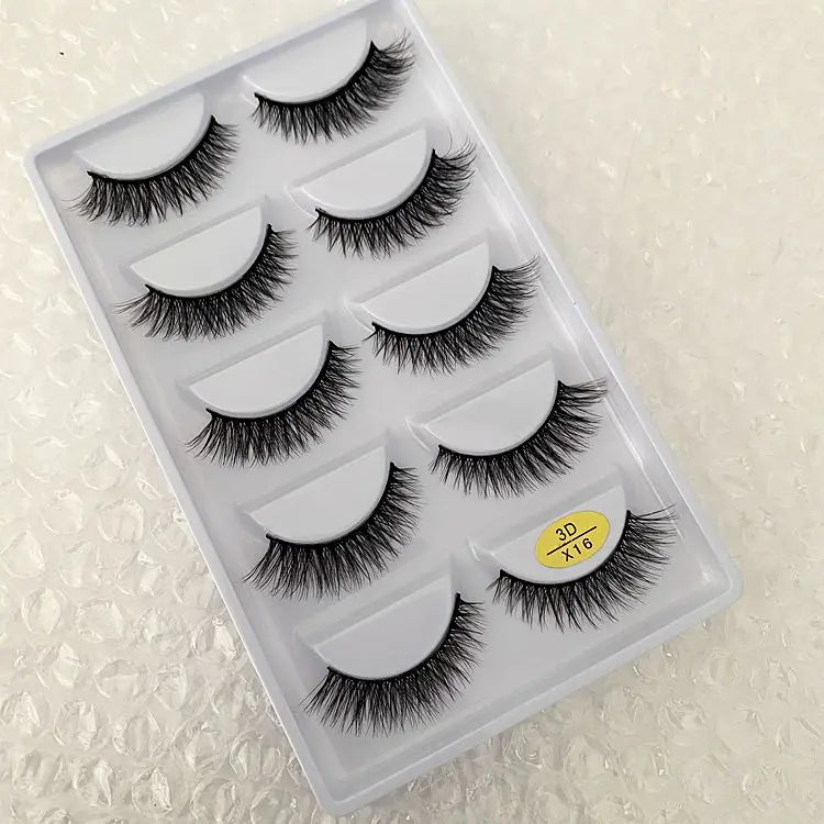 5 Pairs Multipack 3D Soft Mink Hair False Eyelashes Handmade Wispy Fluffy Long Lashes Natural Eye Makeup Tools Faux H13 E08 E01 Good Vibrations