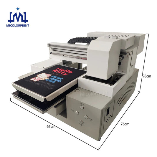 Micolorprint High Quality Inkjet Flatbed Printer with White Ink Circulation Automatic T-Shirt Printing Machine Good Vibrations