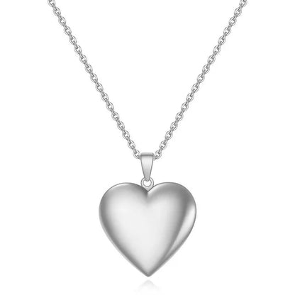Fashion Heart Locket Pendant Necklaces for Women Openable Photo Frame Floral Stainless Steel Necklaces Family Love Collar Good Vibrations