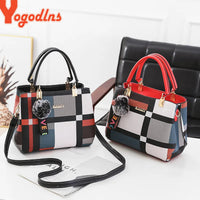 Yogodlns New Luxury Handbag Women Stitching Wild Messenger Bags Designer Brand Plaid Shoulder Bag Female Ladies Totes Good Vibrations