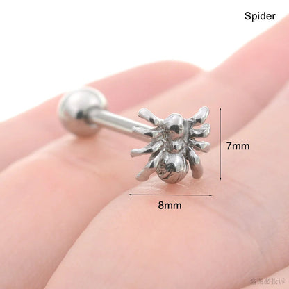 Sexy Genital Spider Moon KISS Rose Tongue Piercing Heart Balls Surgical Stainless Steel Tongue Rings Daisy Tounge Rings Jewelry Good Vibrations Adult Super Store