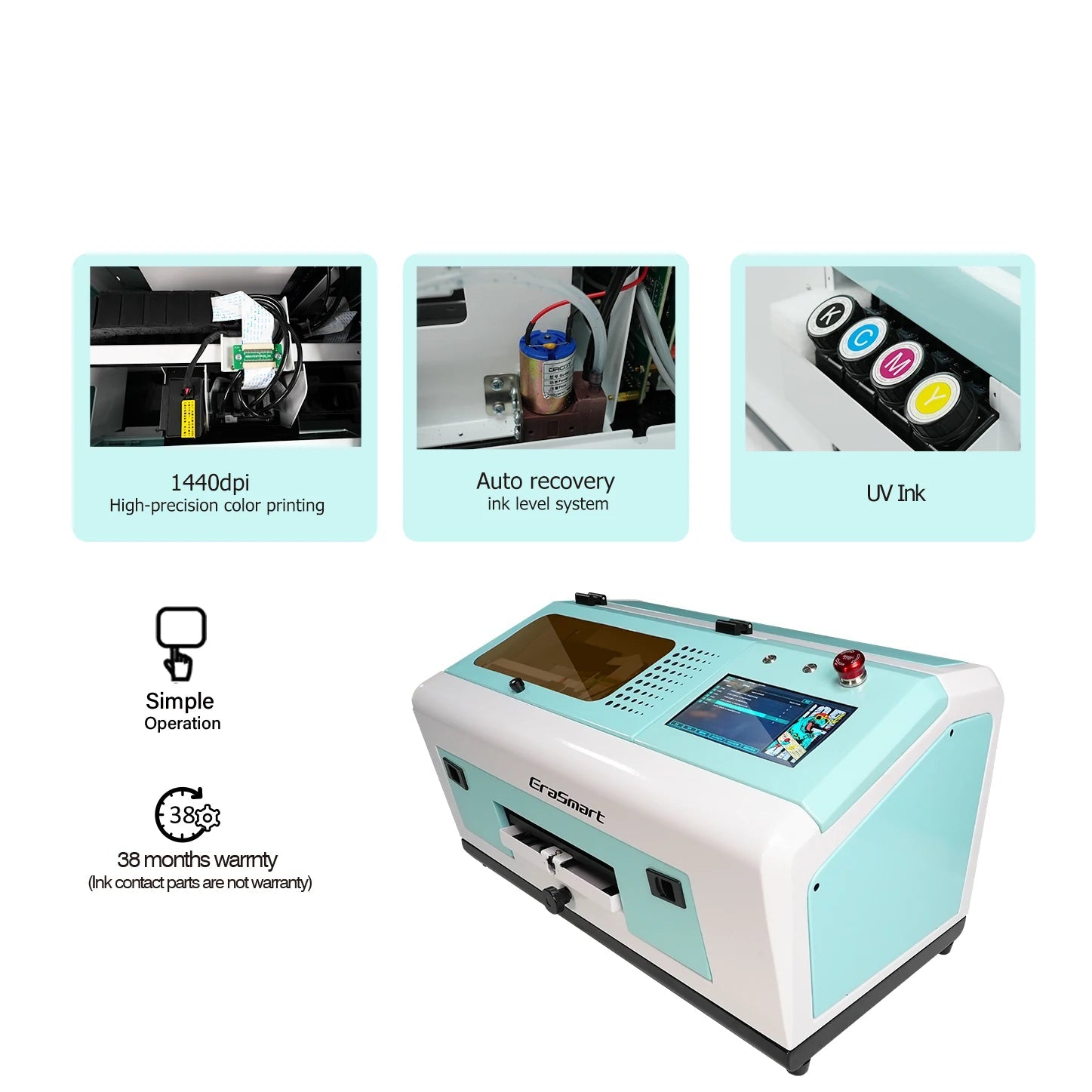 Erasmart Automatic Smart Printer Machine Wifi Connection Phone Cases Printing Wireless UV Printer Good Vibrations
