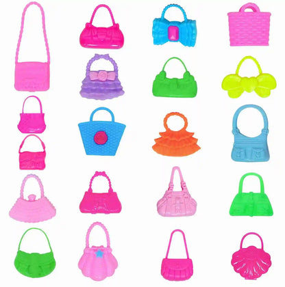 Mixed Doll Accessories Shoe Rack Pink Bed Bike Bag Sofa Dresser Display Doll Holder Dollhouse Furniture for 30cm Girl Doll Toy Good Vibrations