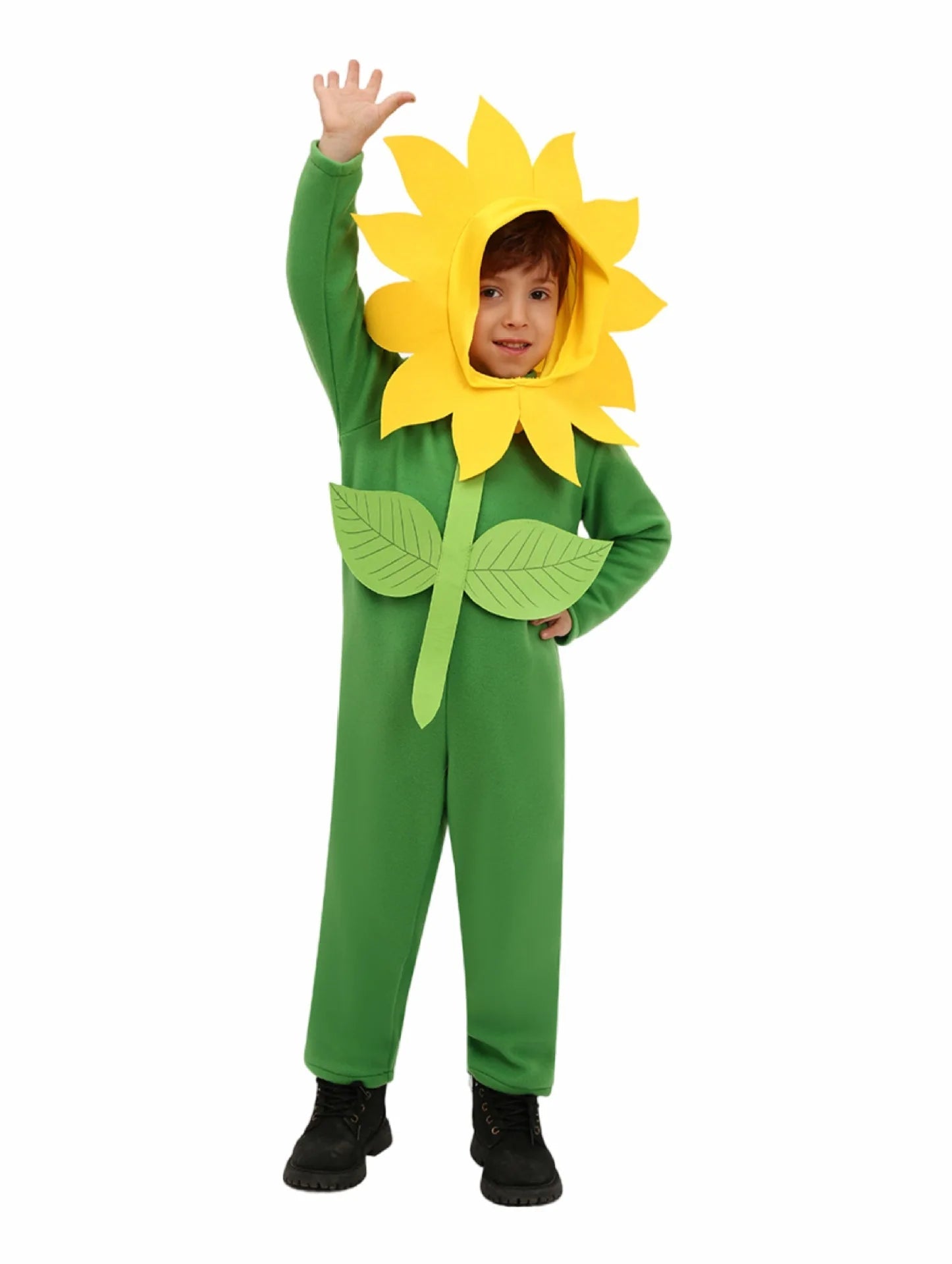 Halloween Costumes Sunflower Cosplay School Performance Show for Kids Boys Girls Sun Flower Plant Cosplay Costumes Good Vibrations