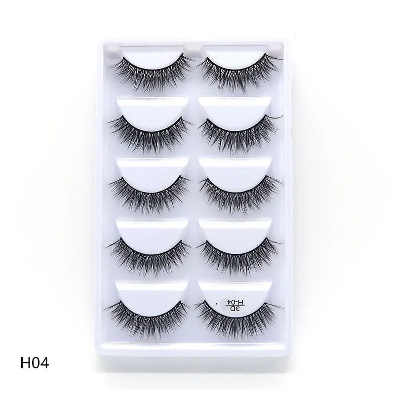 5 Pairs Multipack 3D Soft Mink Hair False Eyelashes Handmade Wispy Fluffy Long Lashes Natural Eye Makeup Tools Faux H13 E08 E01 Good Vibrations