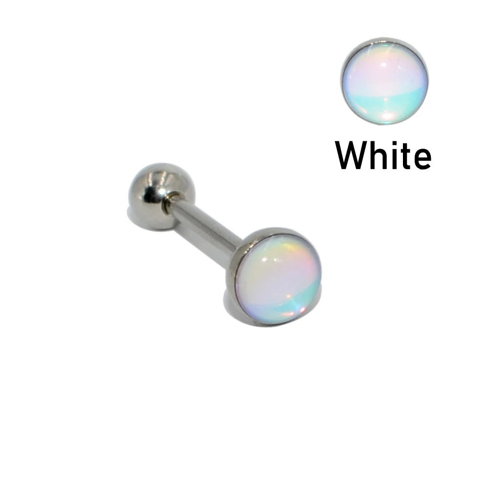 1PC Surgical Steel Tongue Barbell Ring Tongue Piercing Tongue Rings Flash Film Bling Bling Helix Stud New Body Piercing Jewelry Good Vibrations