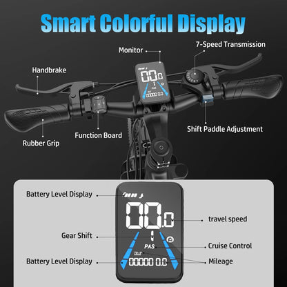 26 Inch Electric Bike for Adults 500W Powerful Motor 48V 10.4Ah Removable Batter 30 Miles Range Electric Mountain Bike Good Vibrations