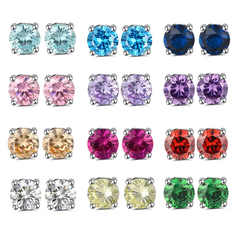 High Quality 925 Sterling Silver Simple and Stylish Four-claw Set with Zirconia Earring Wedding Jewelry for Women Men Wholesale Good Vibrations