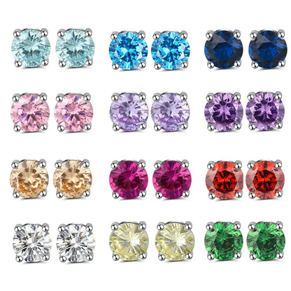 High Quality 925 Sterling Silver Simple and Stylish Four-claw Set with Zirconia Earring Wedding Jewelry for Women Men Wholesale Good Vibrations