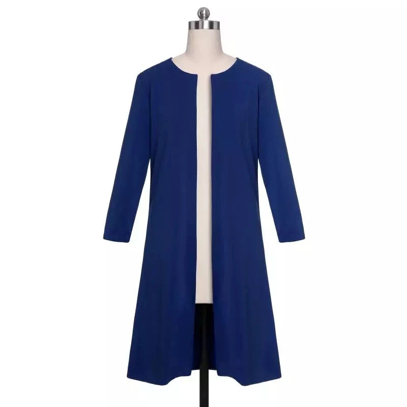 New Sexy Formal Dress Suits Women Long Blazer Jacket+Sheath O-Neck Mini Dress Office Wear 2 Piece Female Sets Women Set Dress Good Vibrations