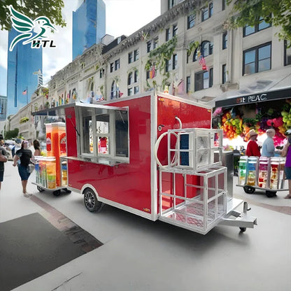 Complete Mobile Food Cart Fully Equipped Kitchen for Snack Catering Towable Food Trailer Good Vibrations