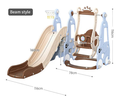 Indoor 6-in-1 Plastic Swing and Slide Set for Kids PE Baby Climbing Equipment Kindergarten Daycare Playhouse Good Vibrations