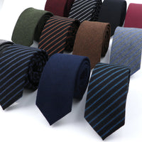 Mens Tie Imitation Cashmere Classic 6cm Skinny Casual Necktie Cotton Handmade For Wedding Party Dinner Striped Plaid Tie Gift Good Vibrations