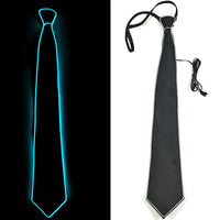 Flashing Neon Light LED Tie Halloween Christmas Dance Supplies Wedding Performance Decoration Luminous EL Wire Necktie Good Vibrations