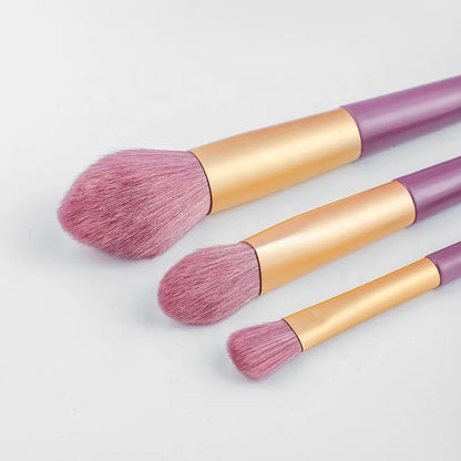 Custom Logo 9 Piece Purple Sweet Makeup Brush Set Soft Hair Eye Shadow Brush Eyebrow Foundation Blush Brushes Set with PU Bag Good Vibrations