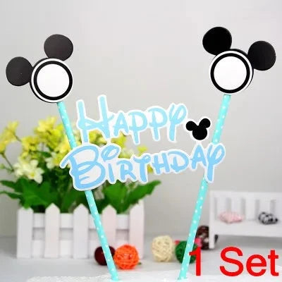 Birthday Candle Mouse Party Decorations Number Candle Cake Toppers Decorations for Home Kids's Gift Candle DIY Cake Flags Good Vibrations