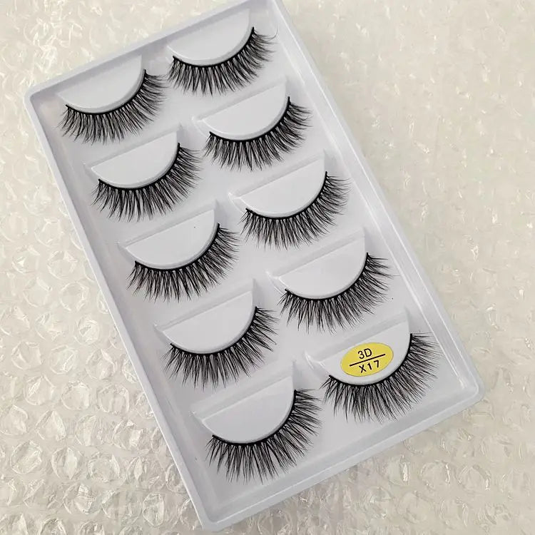 5 Pairs Multipack 3D Soft Mink Hair False Eyelashes Handmade Wispy Fluffy Long Lashes Natural Eye Makeup Tools Faux H13 E08 E01 Good Vibrations