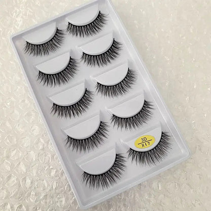 5 Pairs Multipack 3D Soft Mink Hair False Eyelashes Handmade Wispy Fluffy Long Lashes Natural Eye Makeup Tools Faux H13 E08 E01 Good Vibrations