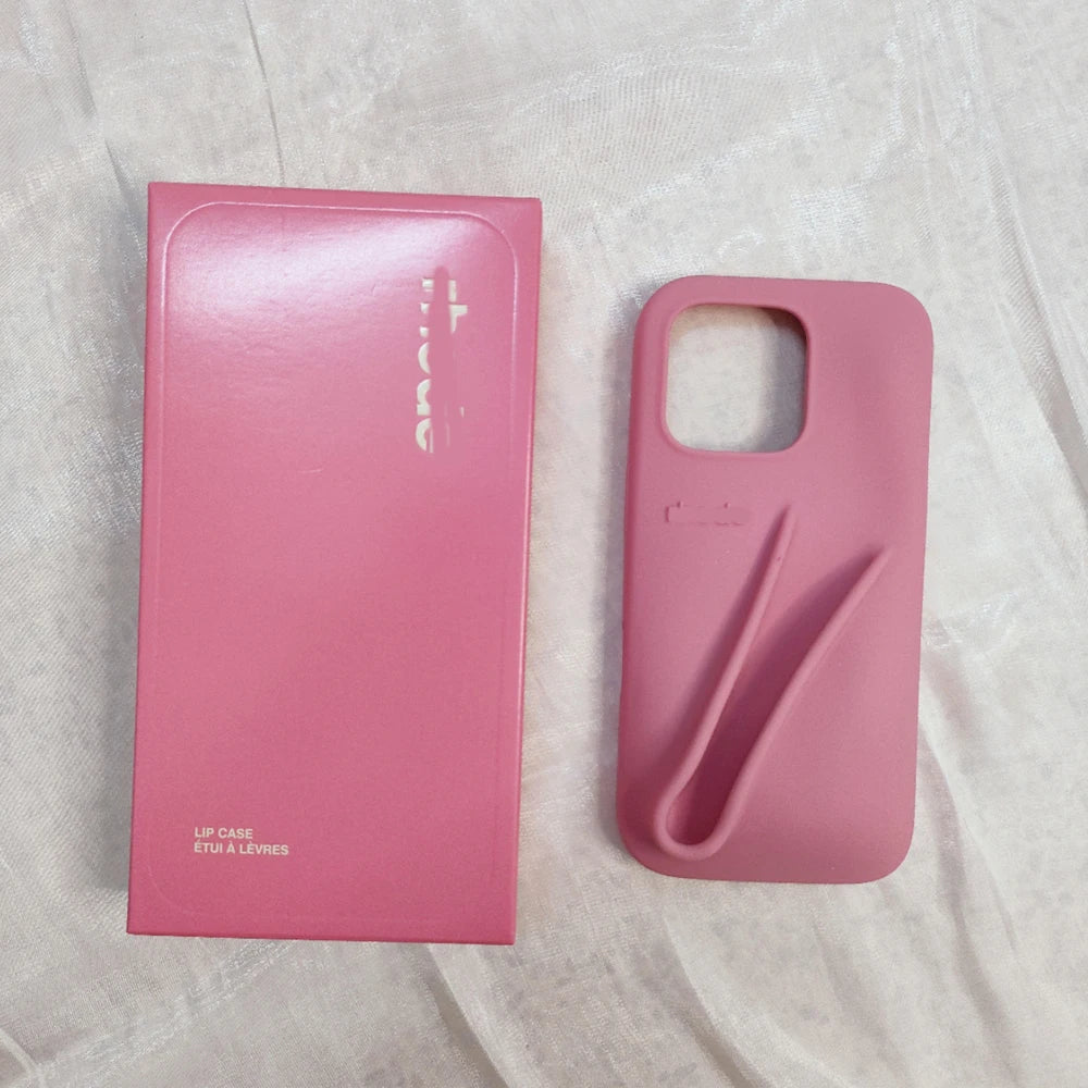 1:1 Top Quality Rhod Portable Lip Gloss Holder Case for iPhone 15 16 Pro Max 14 13 12 11 Lipstick Soft Silicone Lip Balm Cover Good Vibrations