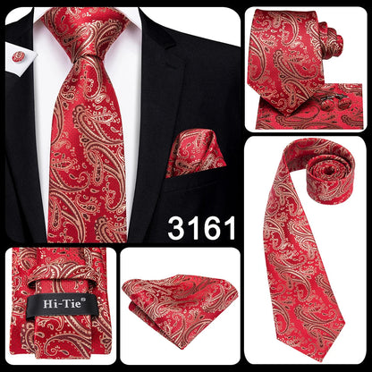 Hi-Tie 8.5cm Business Black Solid Paisley 100% Silk Men's Tie Neck Strip Ties for Men Formal Luxury Wedding Neckties Gravatas Good Vibrations