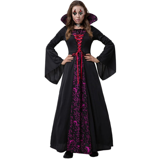S-XXL Evil Demon Court Queen Vampire Stage Dress Role-playing Dress Halloween Costume Good Vibrations