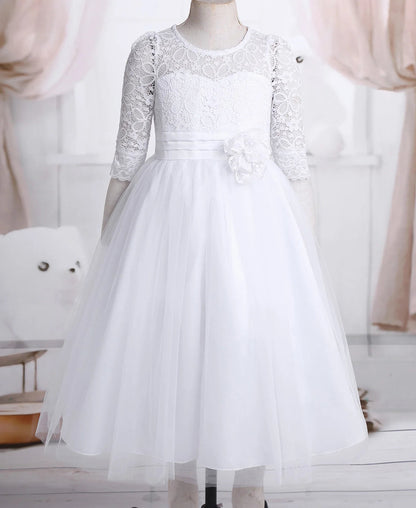 Elegant Floral Lace Flower Girl Dresses Kids Princess Wedding Dress Pageant Birthday Evening Party Dress Girls Formal Clothes Good Vibrations