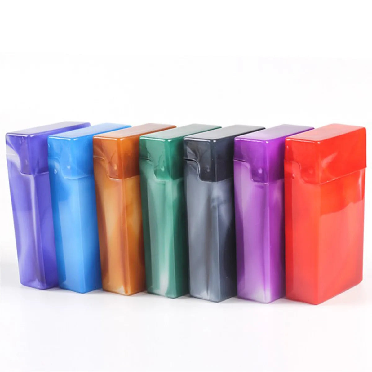 Fashion Ultra Thin Plastic Cigarette Case Storage Hand Roll Business Card Box Holder Pocket Gift Good Vibrations