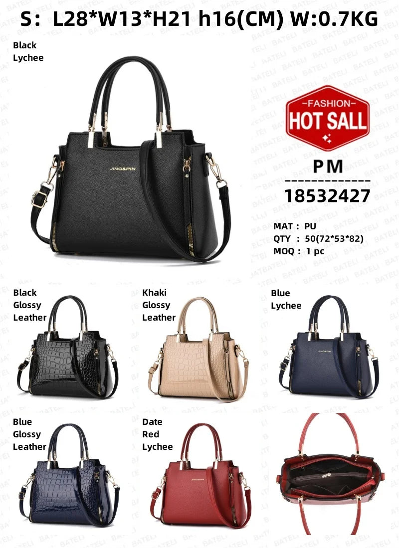 2024 New Crocodile Pattern Large Capacity Versatile Fashion Retro Simple Elegant Temperament Women's Shoulder Bag Good Vibrations
