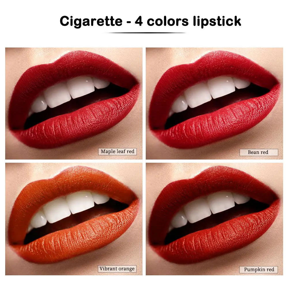 4-Lasting Stick Waterproof Lip Set - Long-Lasting Matte Lipstick with Transparent Finish - Perfect Valentine's Day Gift for Her Good Vibrations