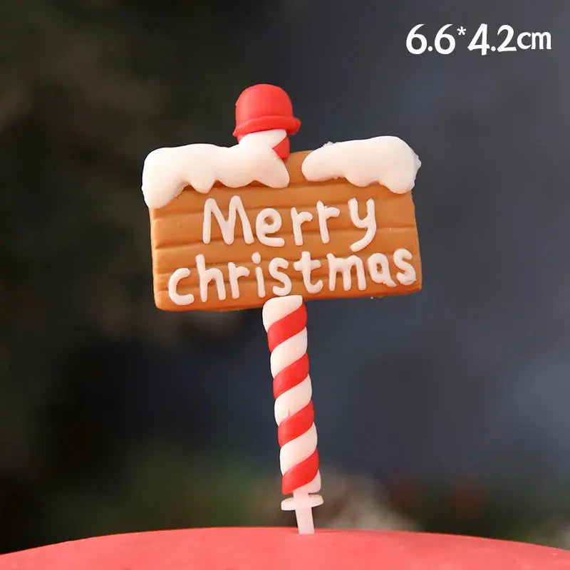 Christmas Cake Toppers Resin Santa Claus Cake Decor Xmas Tree Cupcake Dec Merry Christmas Decor For Home Happy new Year Gifts Good Vibrations