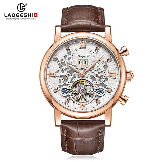 Automatic Watch Custom Logo Man Glow in Dark Watch Calendar Skeleton for Mens Diamond Watches Golden Wrist Luxury Tourbillon Good Vibrations