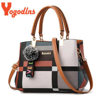 Yogodlns New Luxury Handbag Women Stitching Wild Messenger Bags Designer Brand Plaid Shoulder Bag Female Ladies Totes Good Vibrations