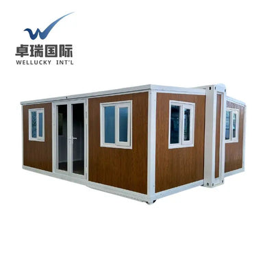 WELLUCKY Customized Modular 40ft Expandable Container Home 2 Bedroom Toilet Prefab Houses Shop Expandable Container House