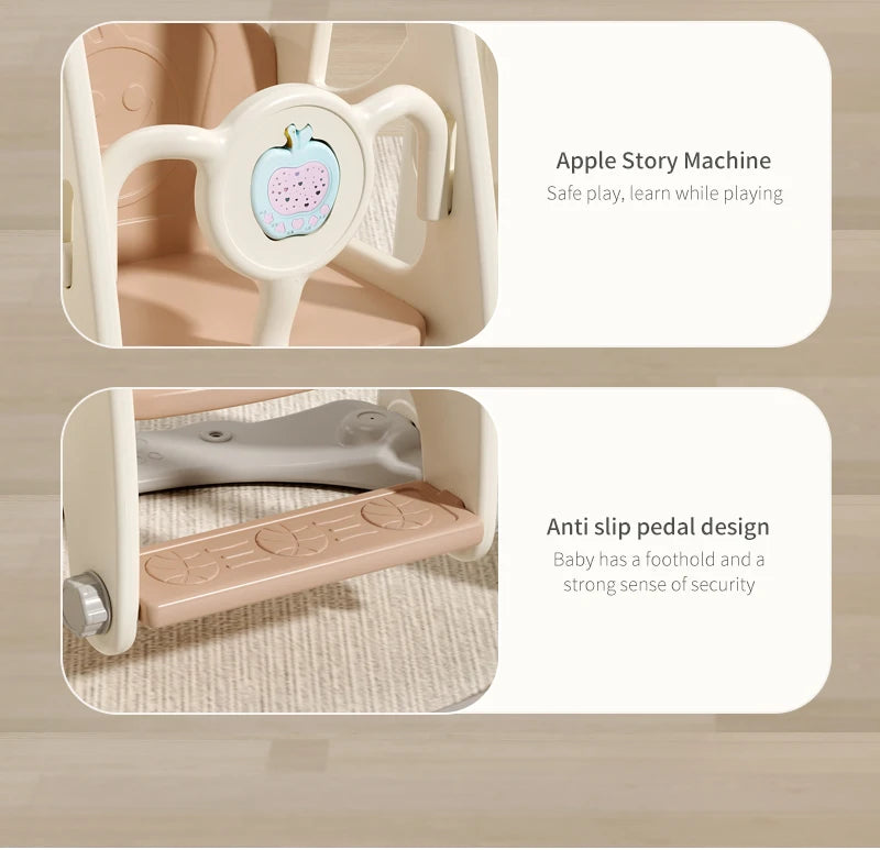 Children's Indoor Playground Equipment Plastic Swing and Slide Combination Playhouse with Ball Pit for Home or School Use Good Vibrations