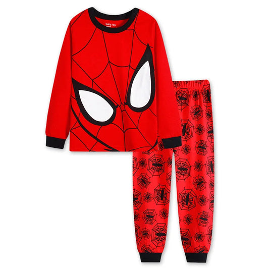 Free Shipping Children's Spider Set Kids Cars Sleepers Boys Girls Super Hero Cartoon LongSleeve Pyjamas Cotton Sleepwear Good Vibrations