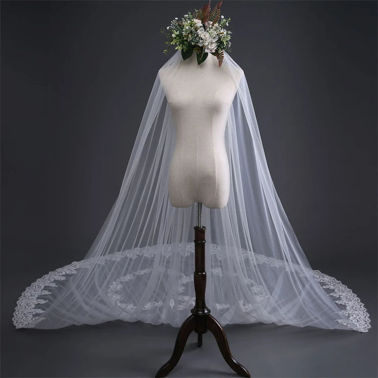 New Bridal Veil Belt Insert Comb Wedding Veil Long Lace Lace Wedding Veil Good Vibrations