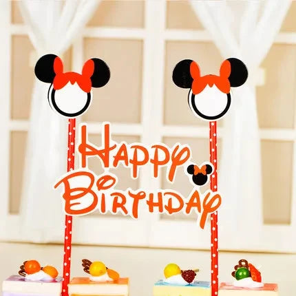 Birthday Candle Mouse Party Decorations Number Candle Cake Toppers Decorations for Home Kids's Gift Candle DIY Cake Flags Good Vibrations