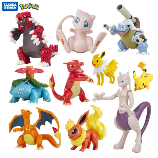 Pokemon 4-13Cm New Cartoons Movie Anime Figure Pikachu Mewtwo Charmander Blastoise Gurado Pet Action Model Toy Gifts Good Vibrations