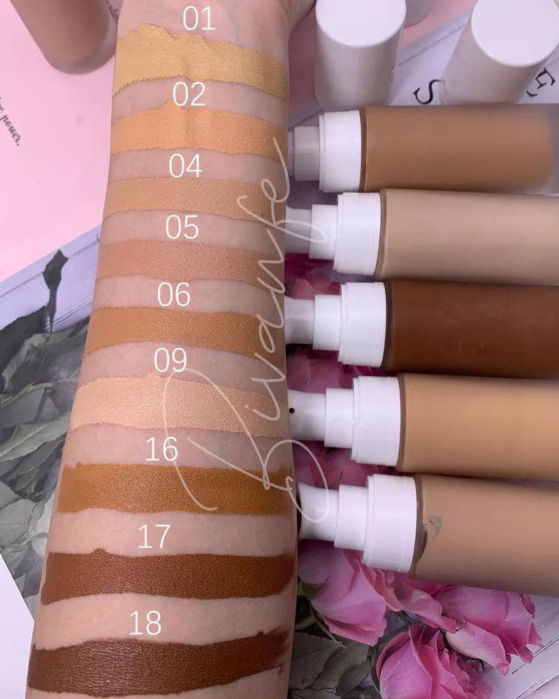 Cosmetics Vegan Make up Foundation High Quality for Black Women Dark Skin Full Coverage Liquid Foundation Private Label Good Vibrations