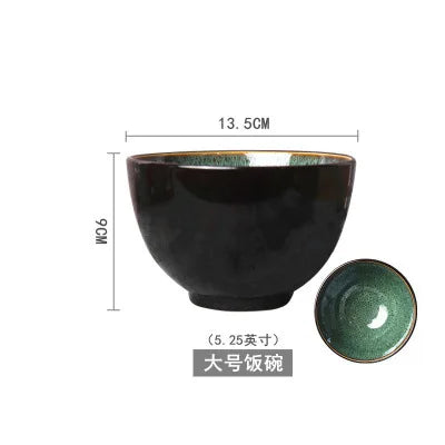 Malachite Green Ceramic Plates And Bowls Set Eco Friendly Porcelain Dinner Cutlery Set Kitchen Dish Plate Spoon Accessories Good Vibrations