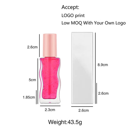 Wholesale Glossy Lip Gloss with Glitter Mineral-Infused Private Label Beauty Makeup Cream Liquid in Box Packaging Good Vibrations