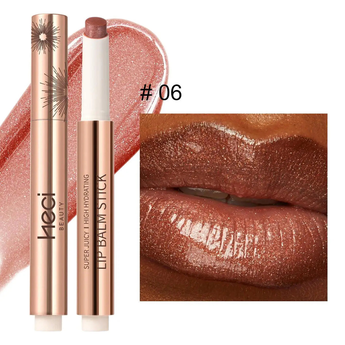 4g Heci Herbal Lip Butter Cream Stick Cream Press Type Super Juicy Mineral Lipstick Tinted Lip Moisturizer Shimmer Lip Stick Good Vibrations
