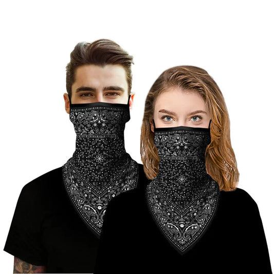 Coexistence Summer UV Protected Polyester Women's Cycling Bandana Breathable Triangle Face Mask Scarf Sun Protection Veil Good Vibrations